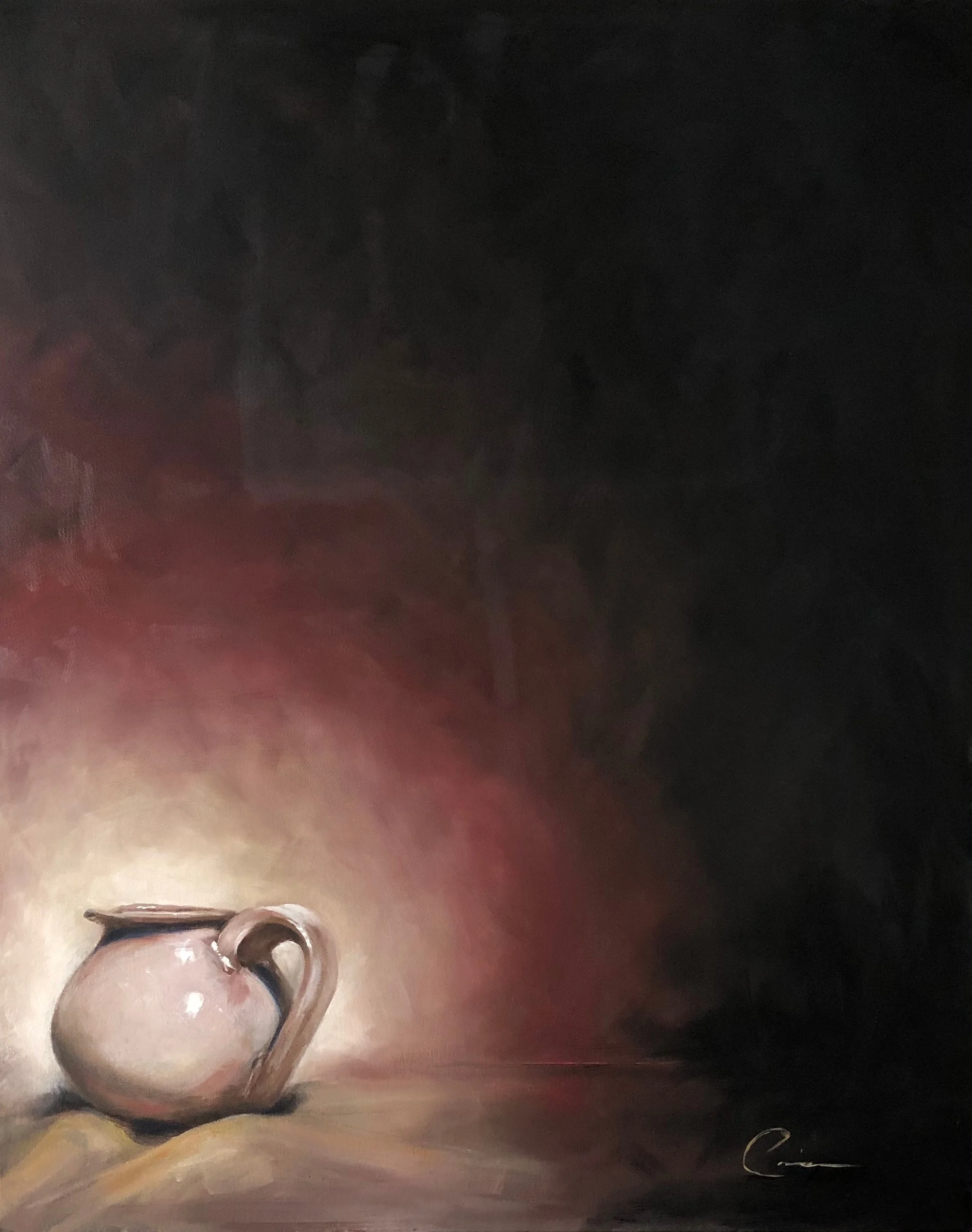 “Sola” “Alone” This piece is currently for sale through the Sager Braudis Gallery. Oil painting on canvas 24” X 30”