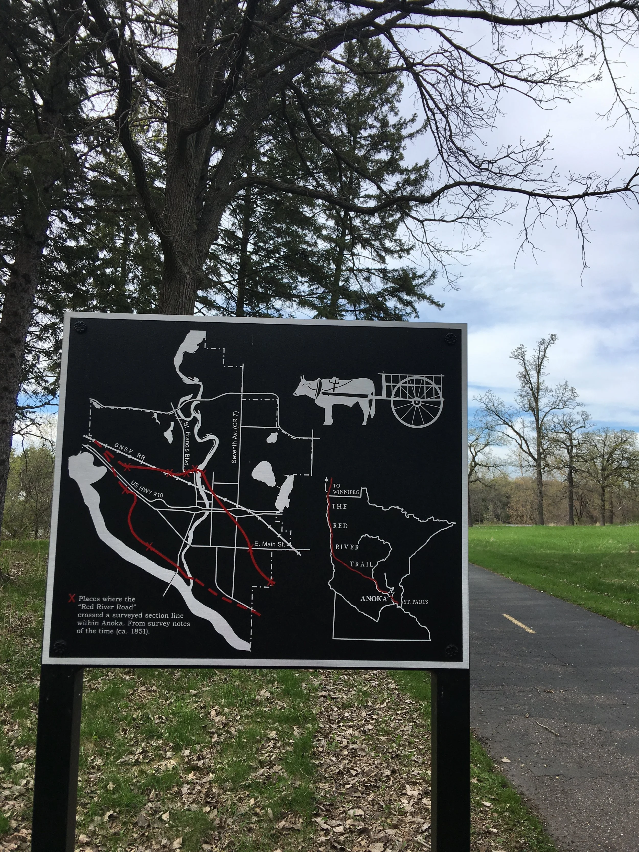 Historic Red River Ox Cart Trail map