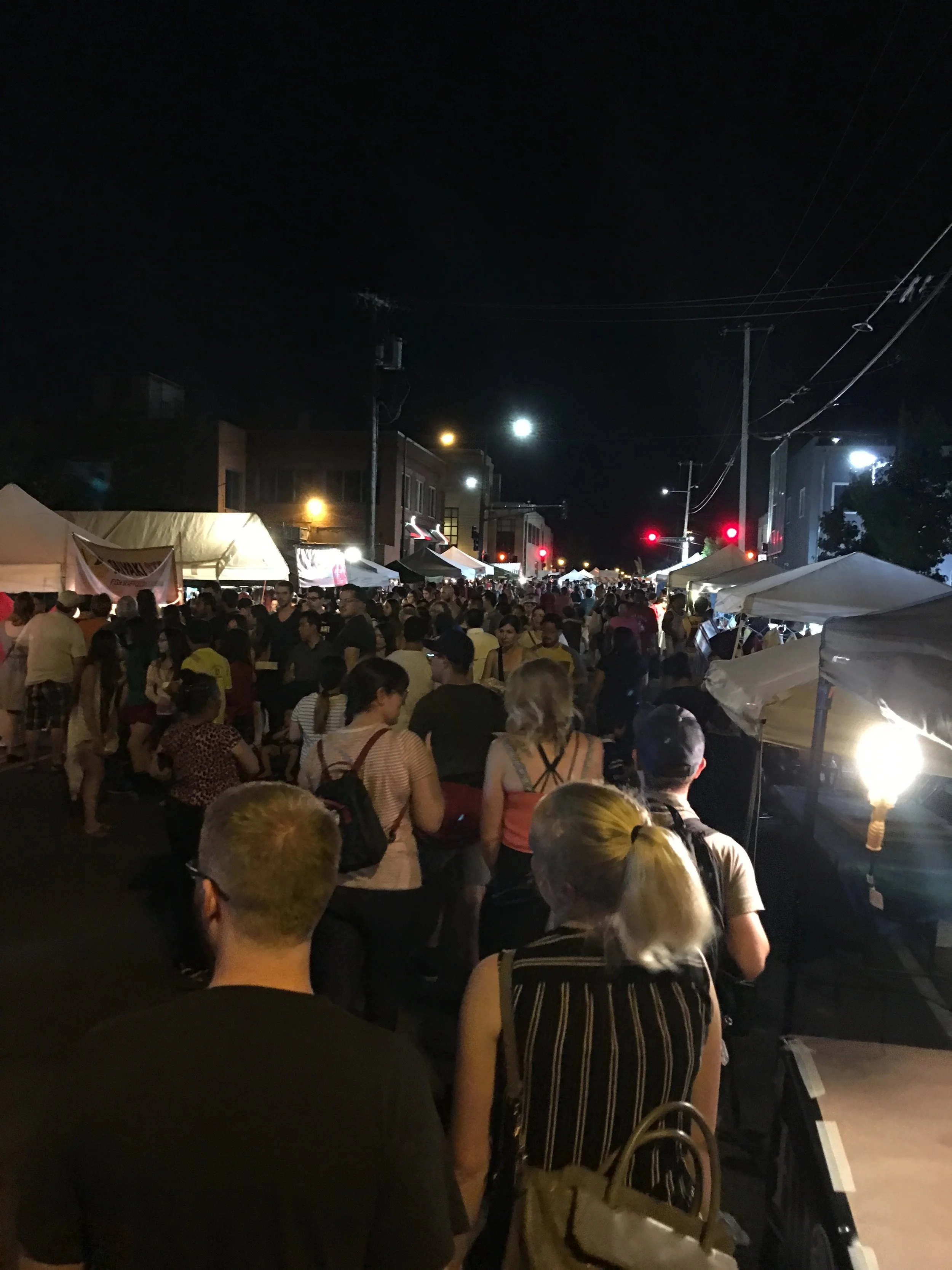Crowd of attendees at the Little Mekong Night Market.