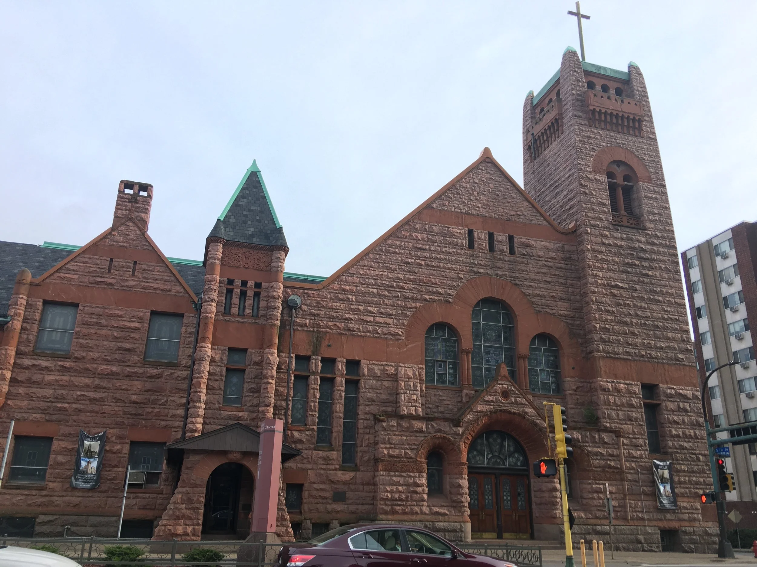 View of the front of the Historic Wesley Center