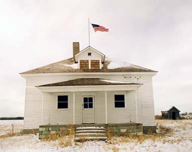 The first school building in Nicodemus (image courtesy of NPS.org)