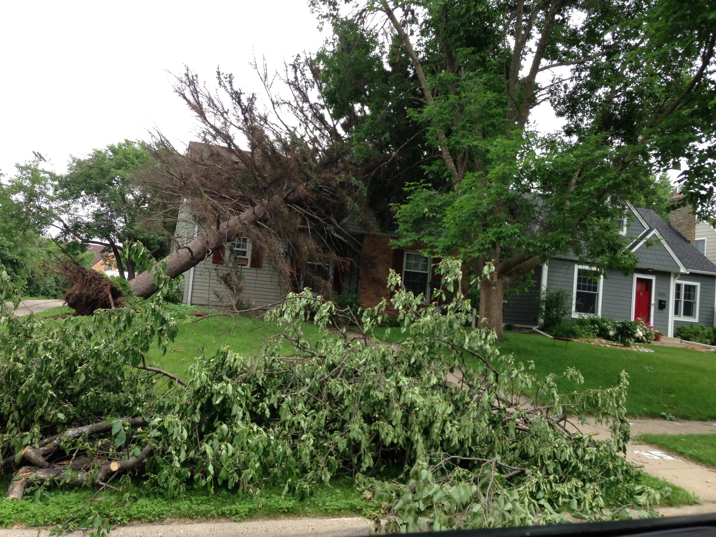 Emergency storm damage removal from roof Wayzata MN