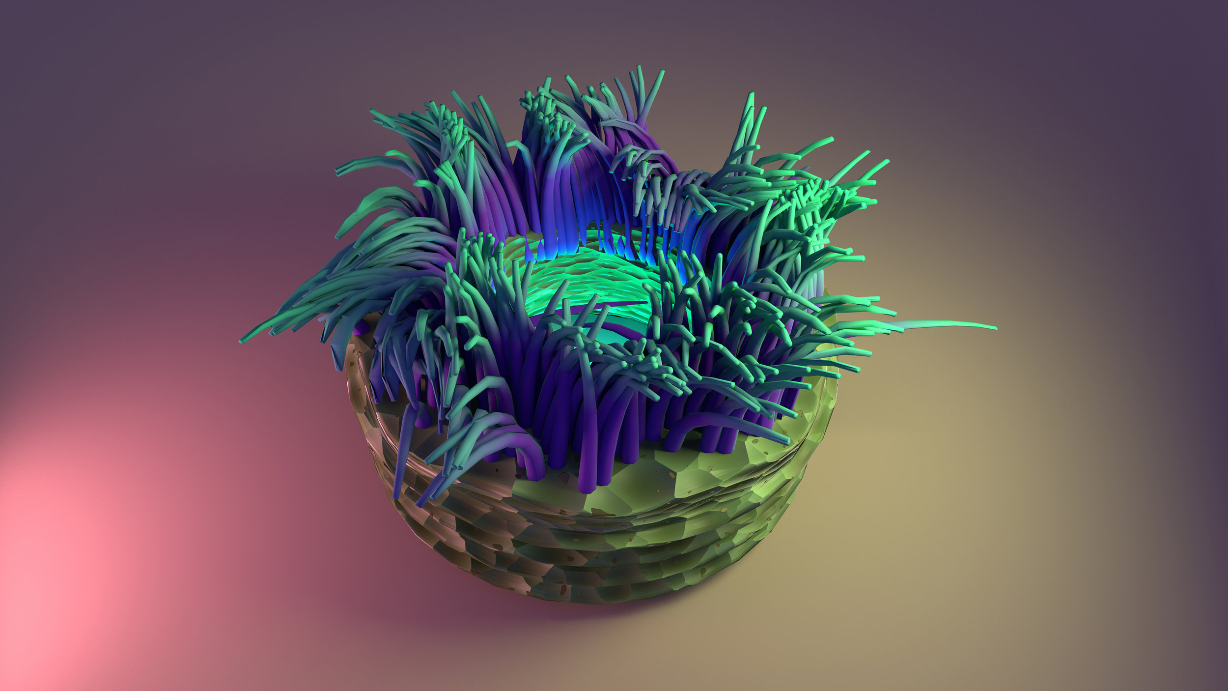 Patrick Coll, The Cloud #4: Anemone , still from 3D animation, 1920x1080, 2016