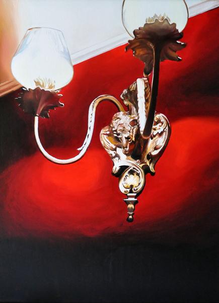 Rebecca Krupke, Crimson Opulence , oil on canvas, 24x30”, 2013.