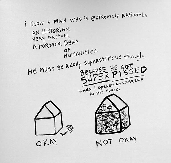 Megan Hildebrandt, SUPER PISSED , ink on paper, 18 x 18 in, 2015