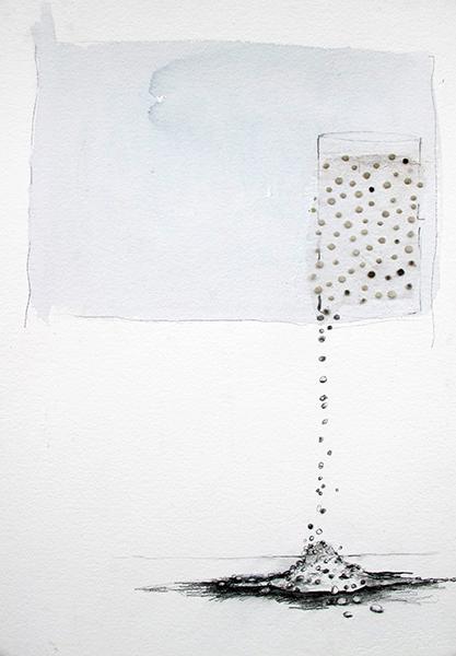 Jennifer Odem, Untitled , watercolor, pencil and collage on paper, 23 x 15 in., 2015