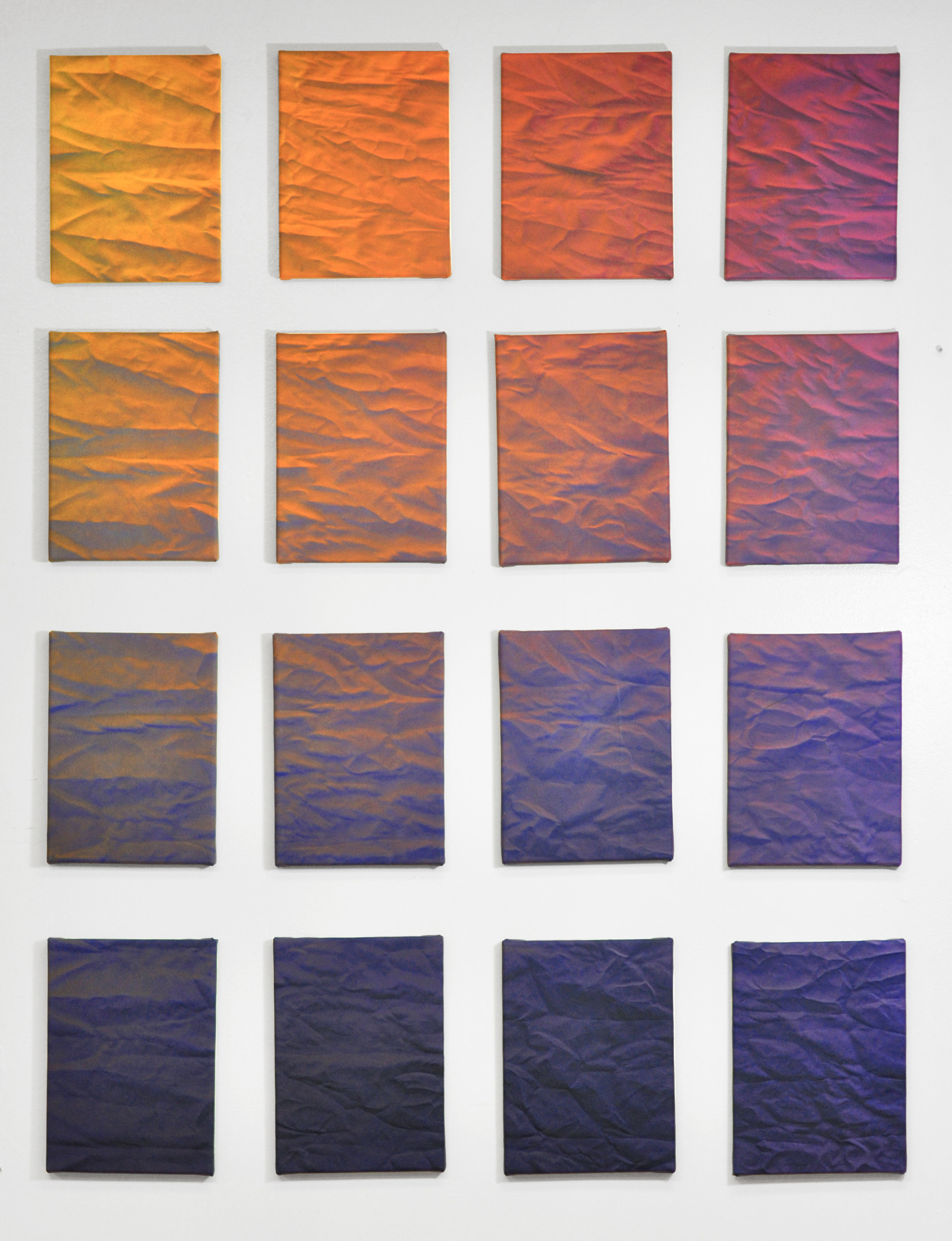 Bonnie Maygarden , Icons , acrylic on canvas, 16-panel polyptych, 9x12” each, 2016