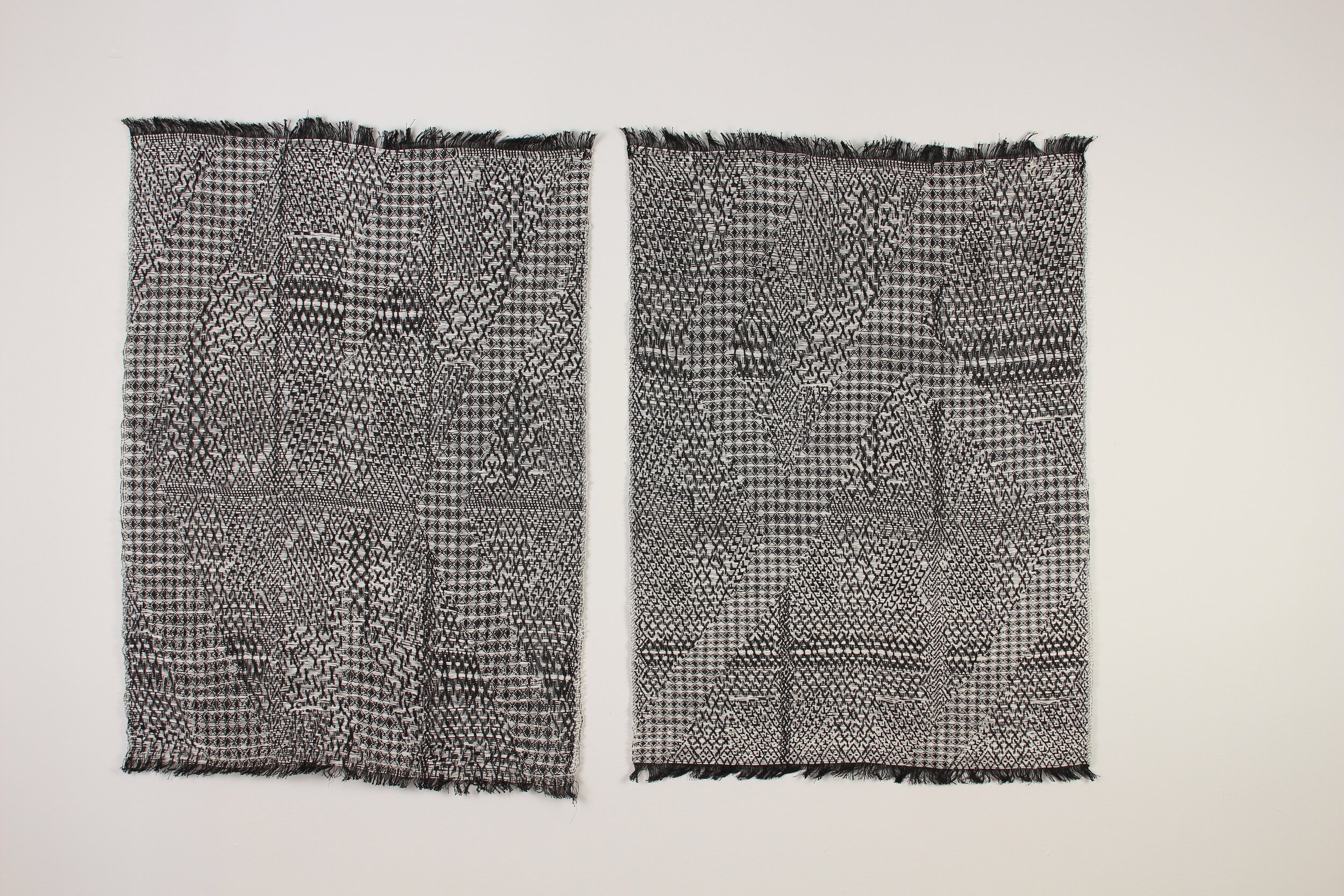 4. Samantha Haan, This because of that 1 and 2, paper yarn and cotton, 37 x 28 inches each, 2019-.jpeg