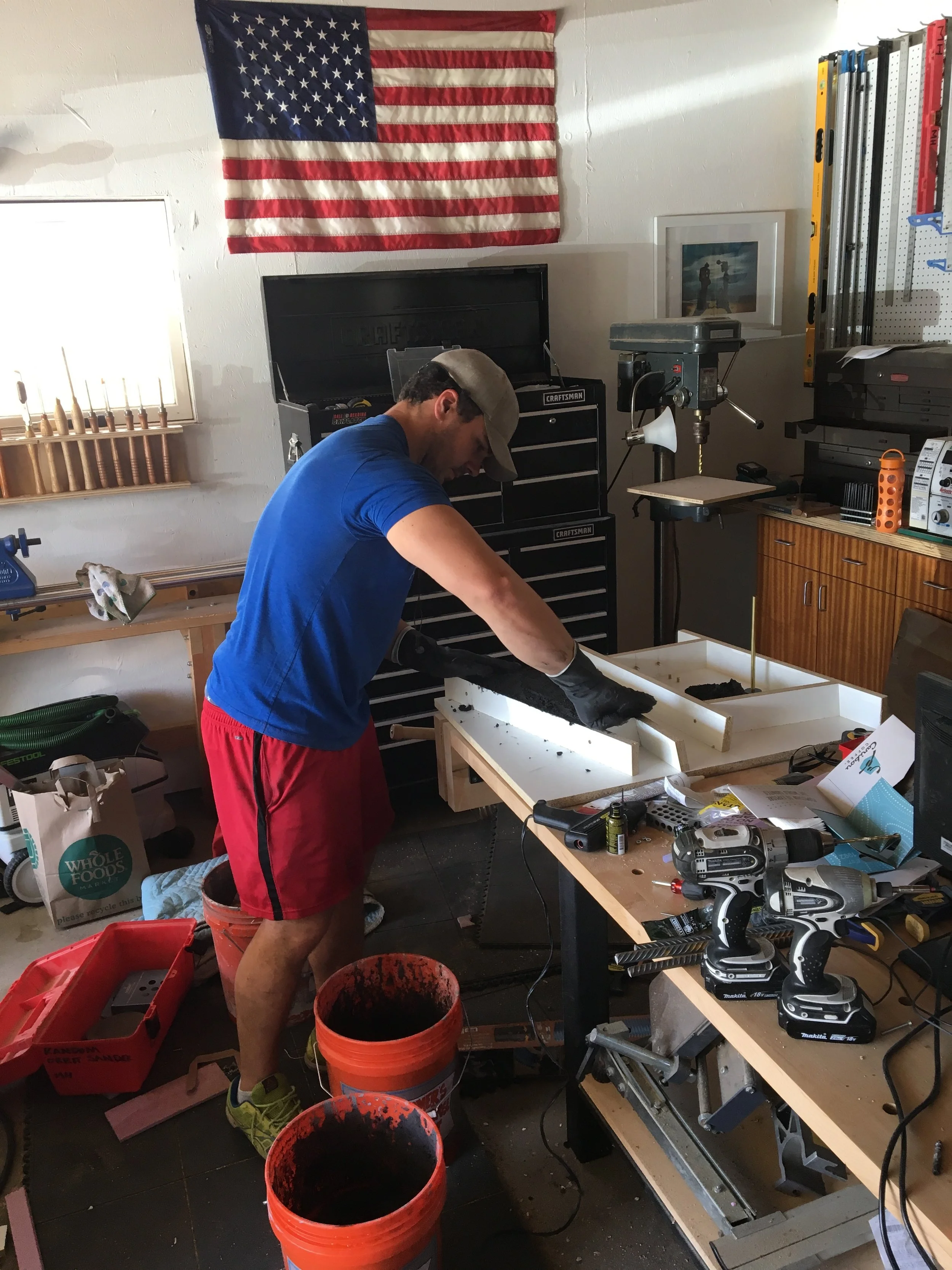 Forming up the plinth in my garage / workshop. 
