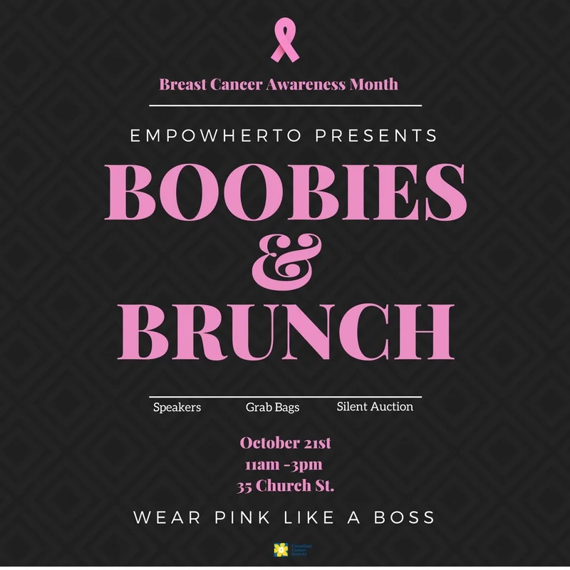 BOOBIES & BRUNCH this Saturday Oct.21stAND Iβll be one of the guest speakers sharing my story AND itβs SOLD OUT!! πππΎ. I am honoured to have been asked to come and spread the word for Breast Cancer Awareness month. Stay tuned! Hosted by @janeenalyssa | Other guest speakers: @deboramendesfn |Nutrition π @fitgirlrichgirl | π₯ @andreeald | π Myesha Barnes | ππΈ @ic_chinazom |π°πΌ Music πΆ by @andreenamusic