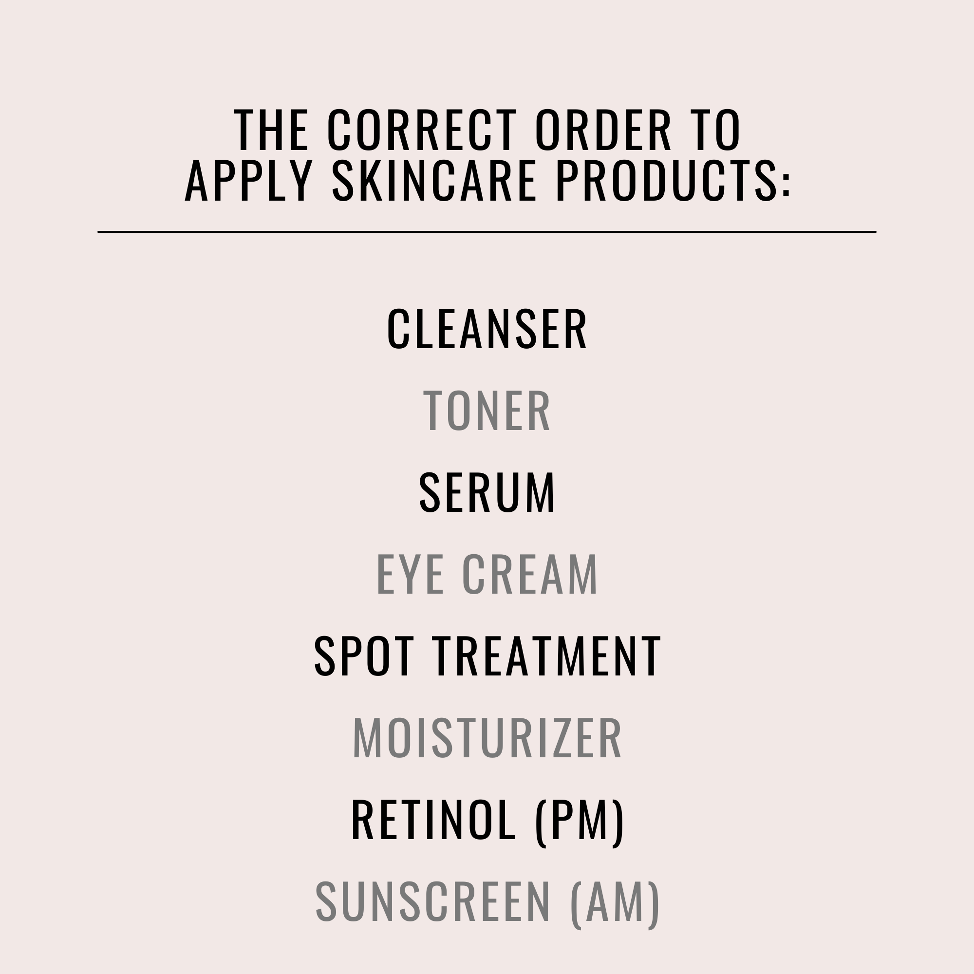 Order To Apply Skincare Products
