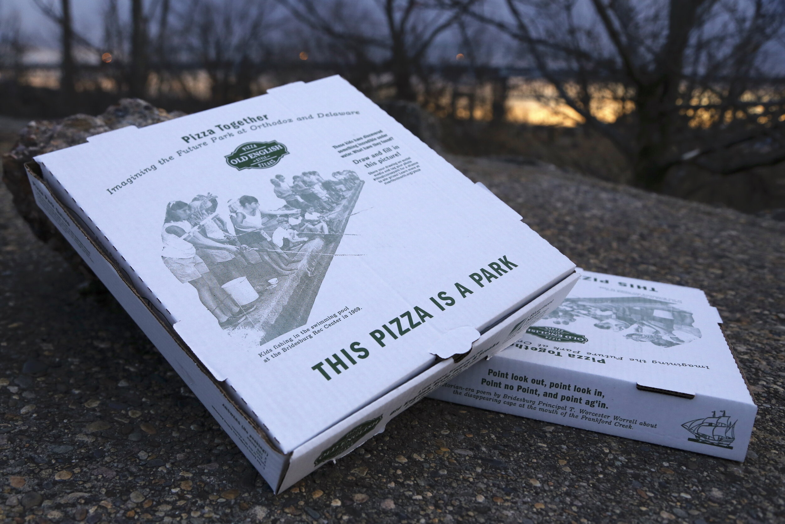 Lid and spine panels of THIS PIZZA IS A PARK.JPG