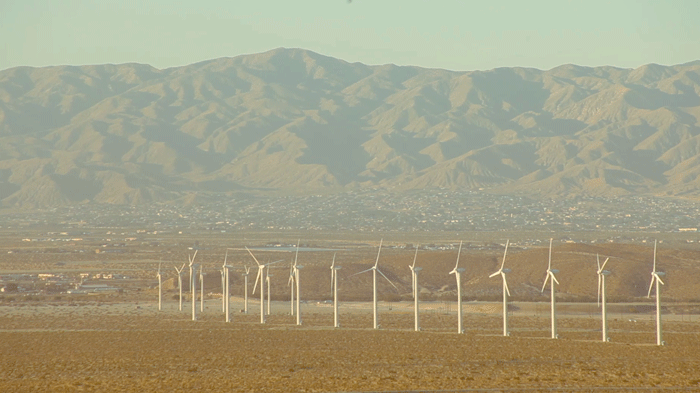 Cinemagraph Animated Gif of San Gabriel Wind Farm Turbines