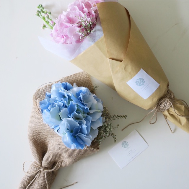 Ajisai Hydrangea Series, blue one is a silk hydrangea flower.