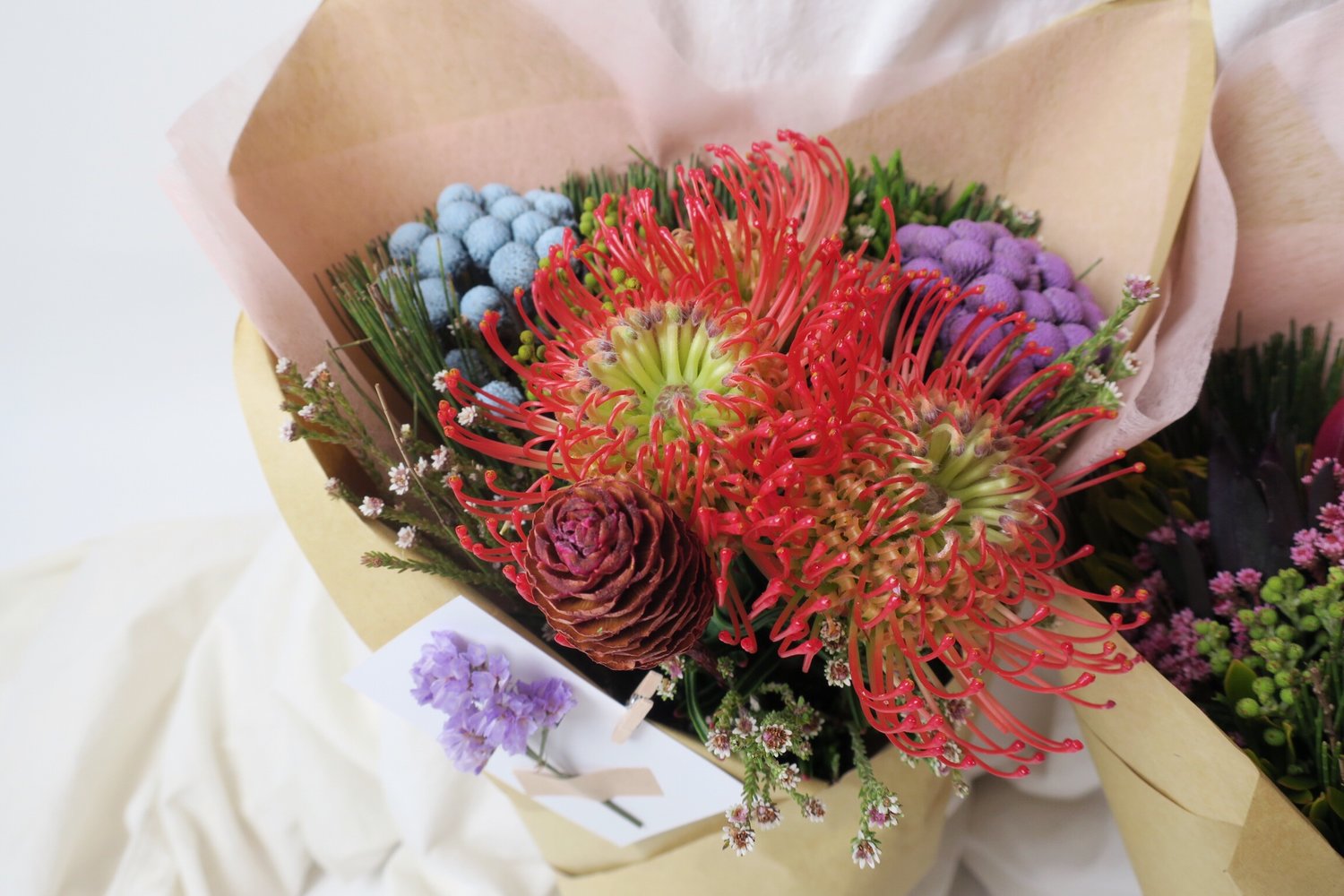 wild flowers protea bouquet — mood fleur