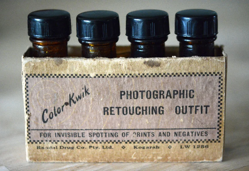 { spotting dyes which were part of Ange's old school photography kit }