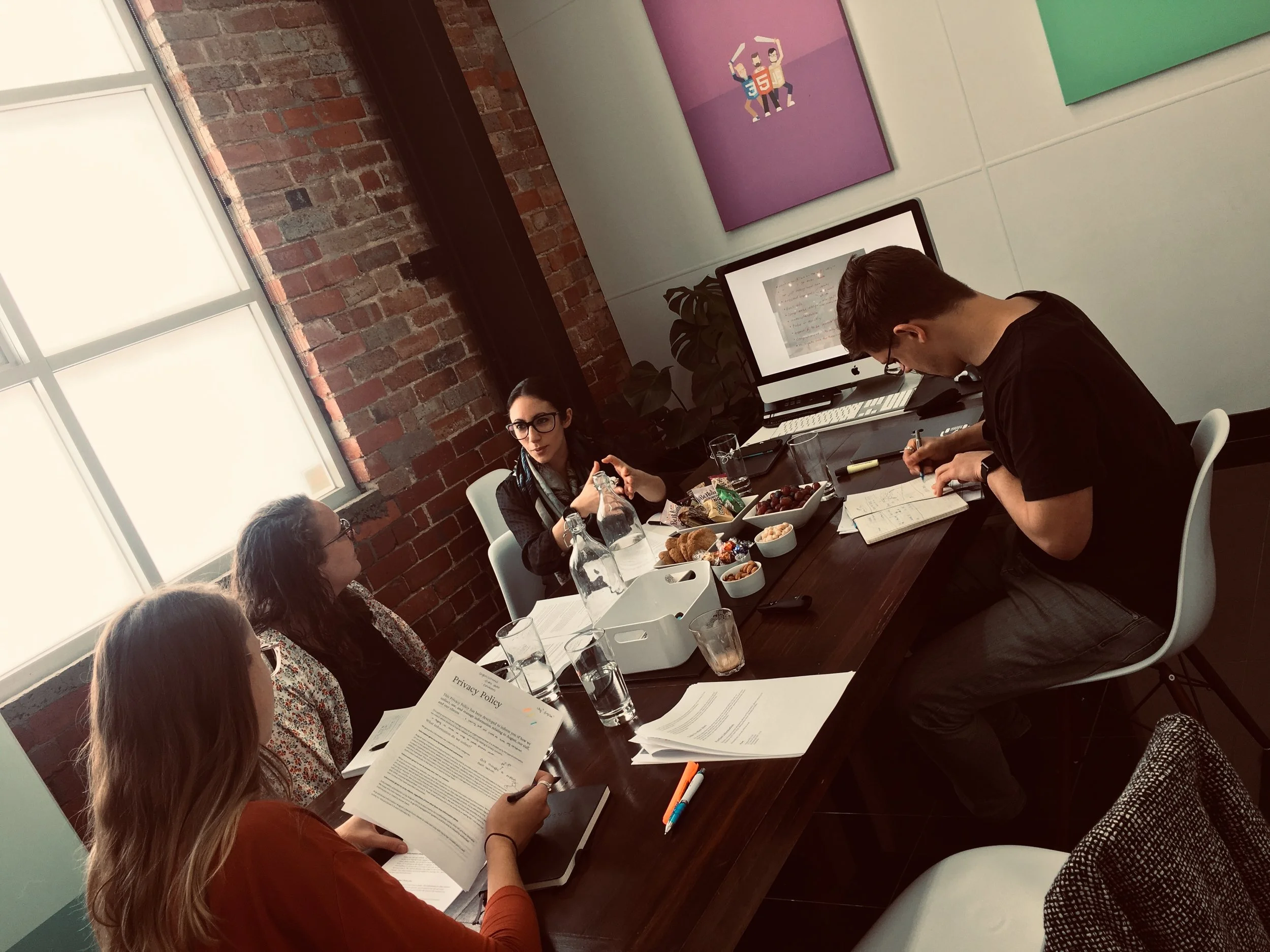 August + Hive Privacy Policy design sprint in action.