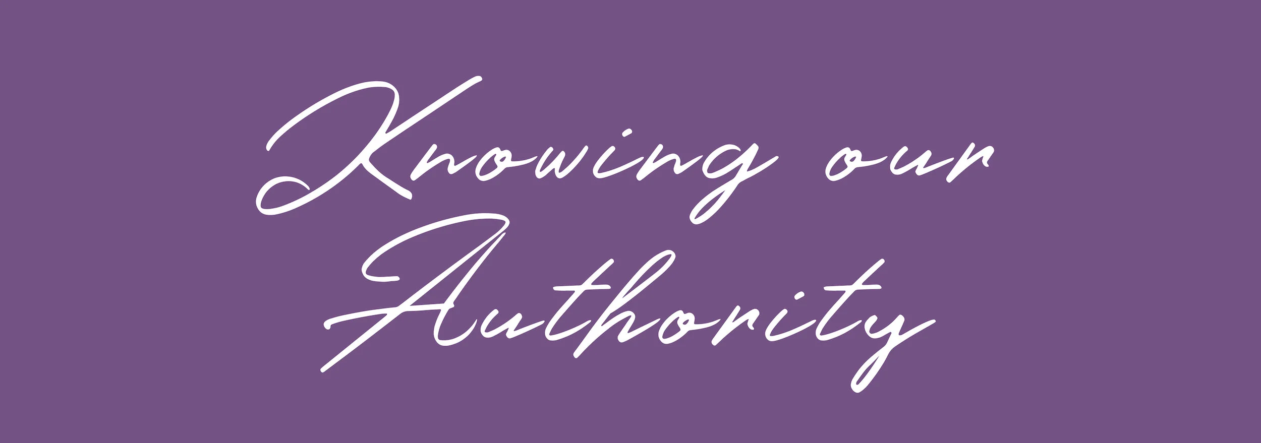 Knowing our authority in Jesus