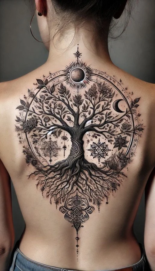 Tree with Moon Phases