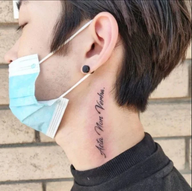 Script Neck Tattoo tattoo