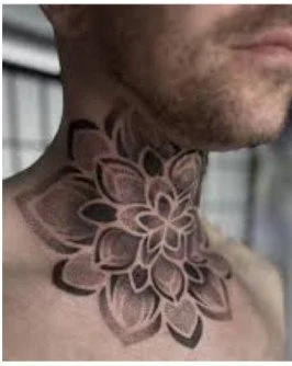 Heavy Ink Flower tattoo