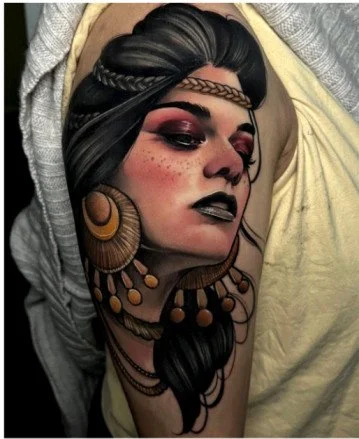 Lady head tattoo