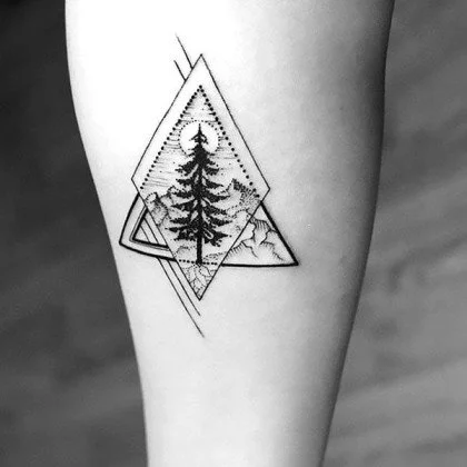 Geometric Tree Tattoo