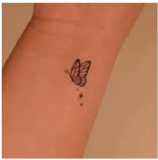 Minimal butterfly tattoo