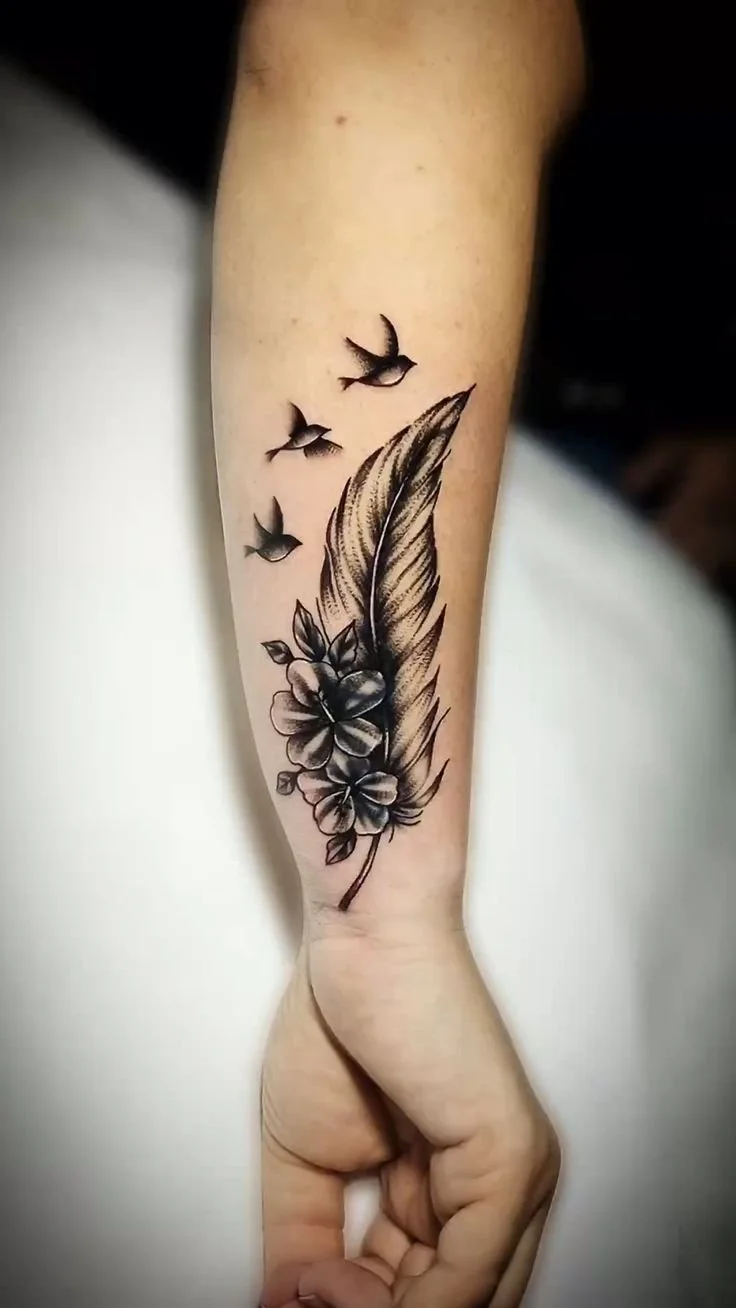 Feather with Birds