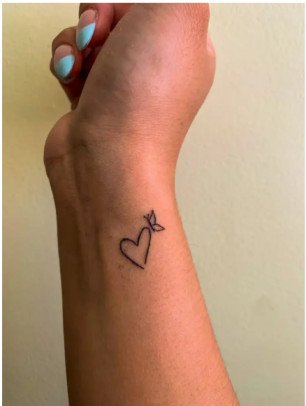 Heart with butterfly tattoo