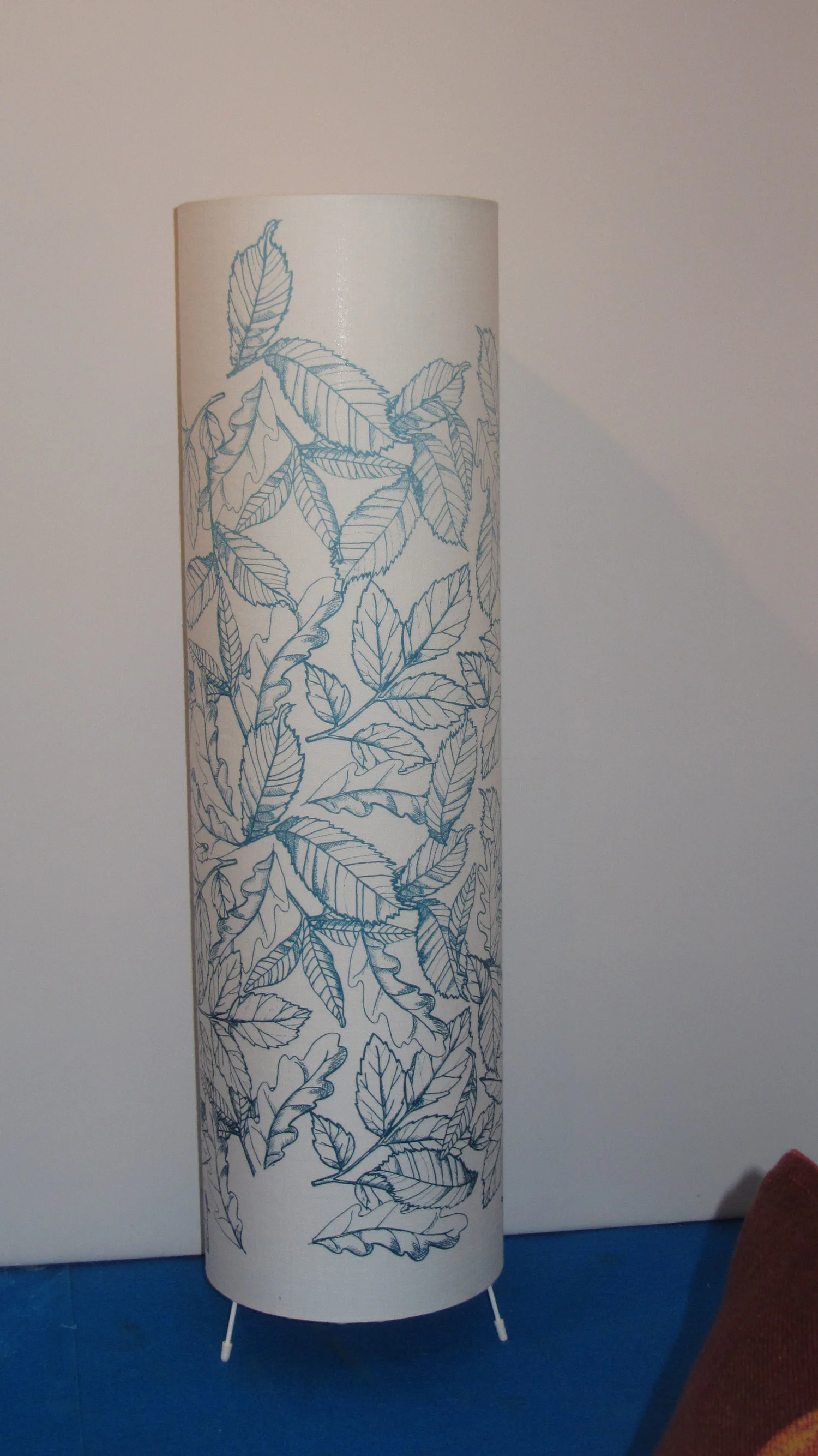 Large lamp Undyed Irish linen Screen print - Leaves