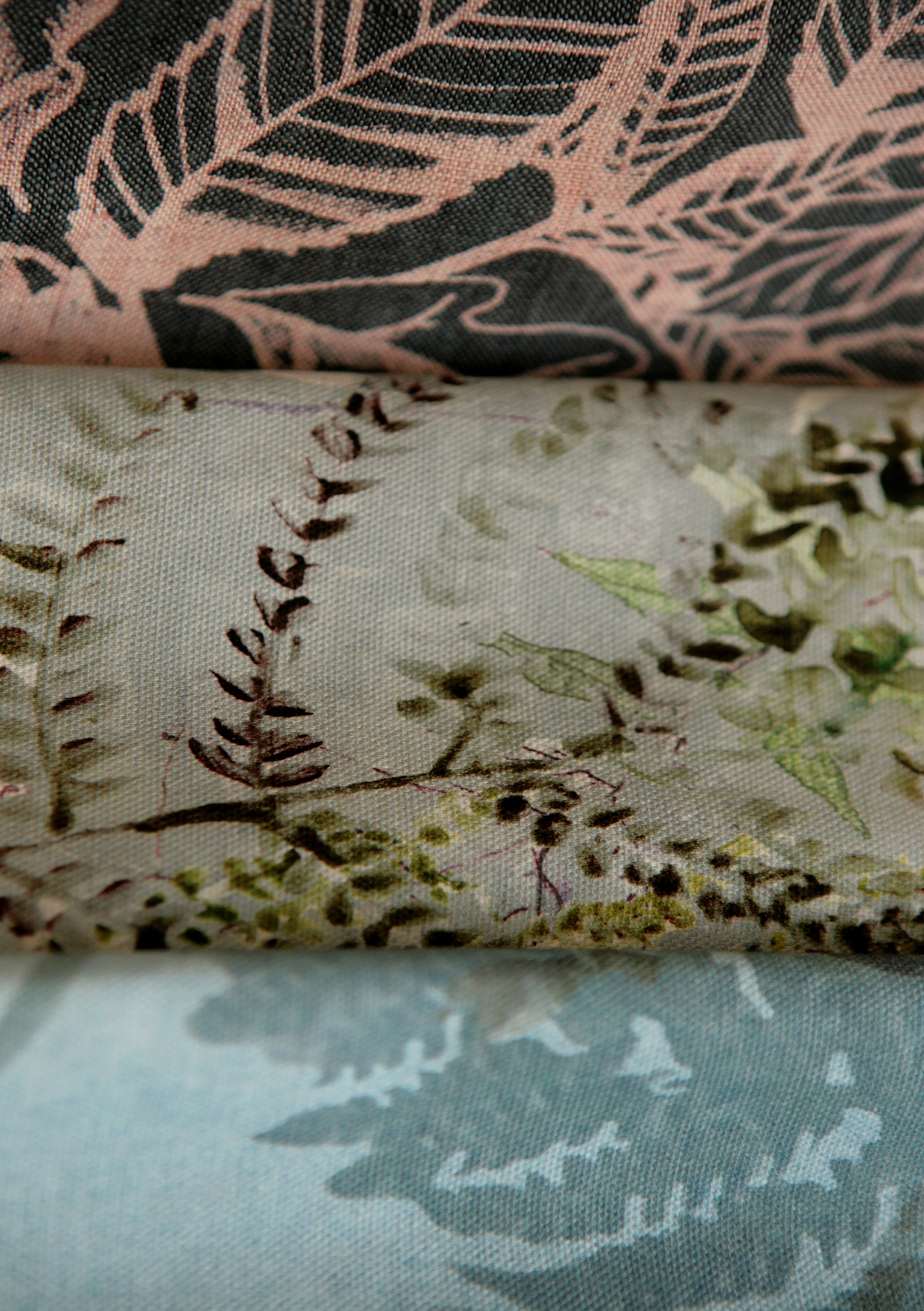 Ferns and leaves. Digital & Screen prints. Detail