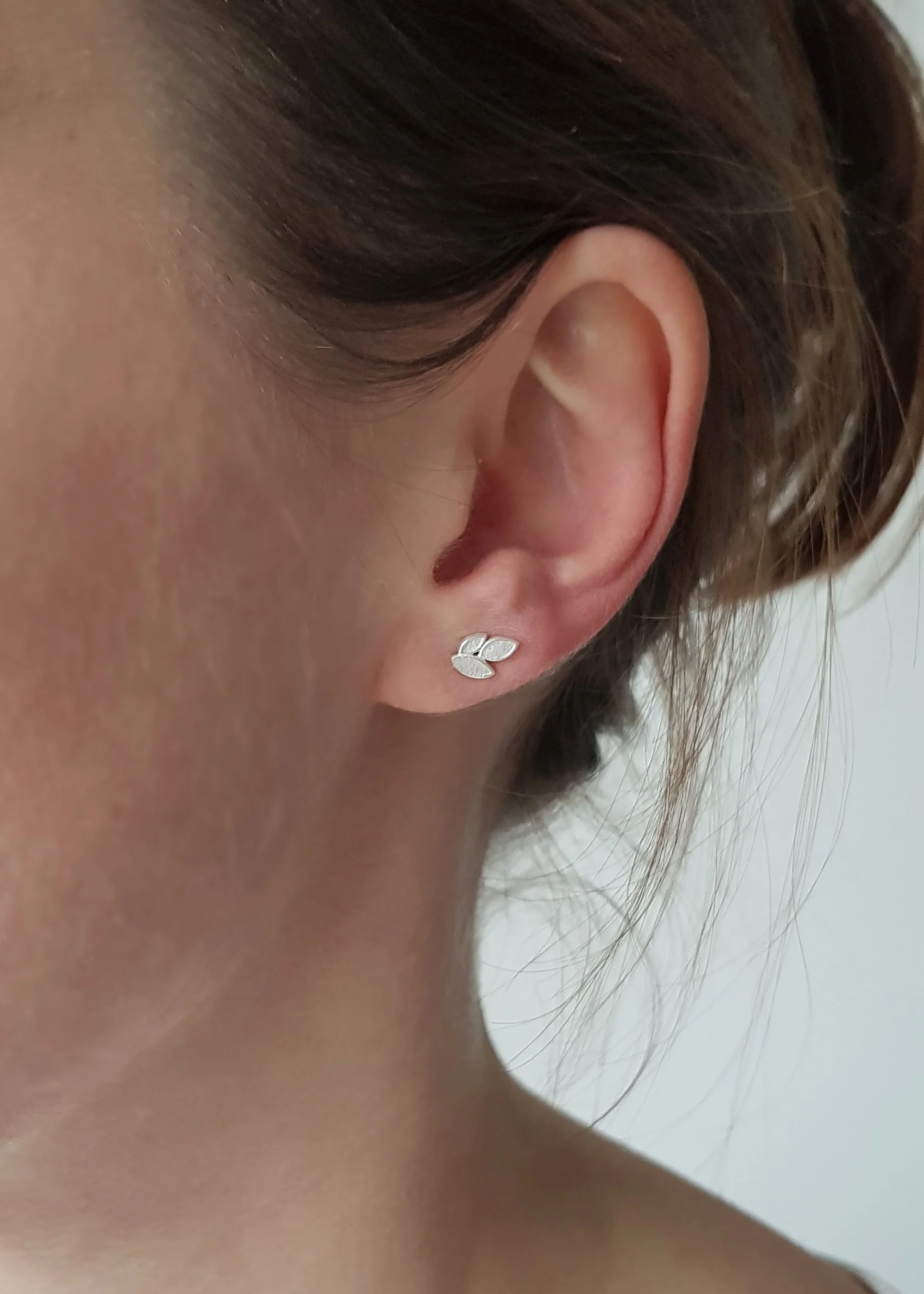 Silver Laurel Studs