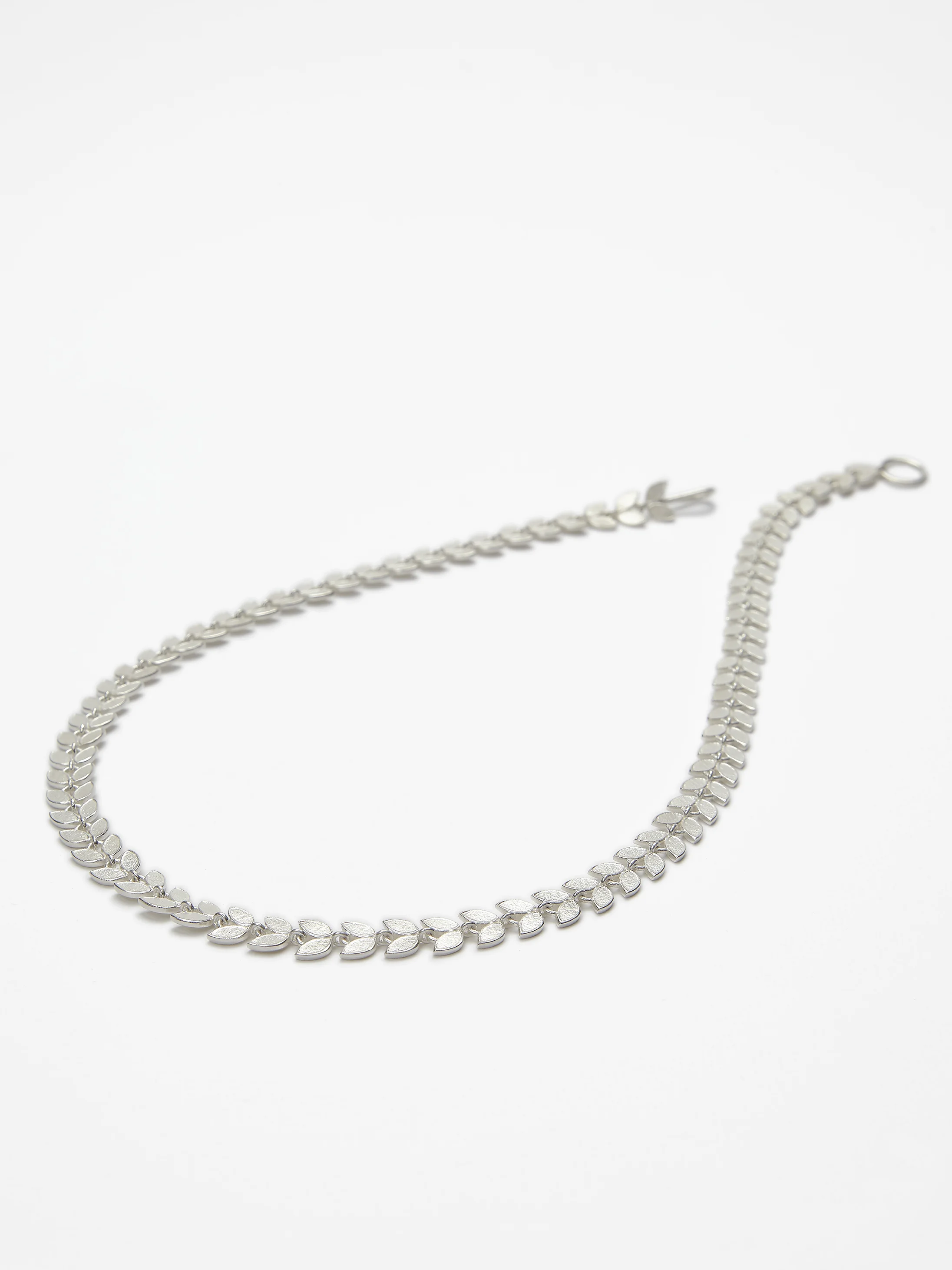 Silver Necklace - Fine Leaf Necklace