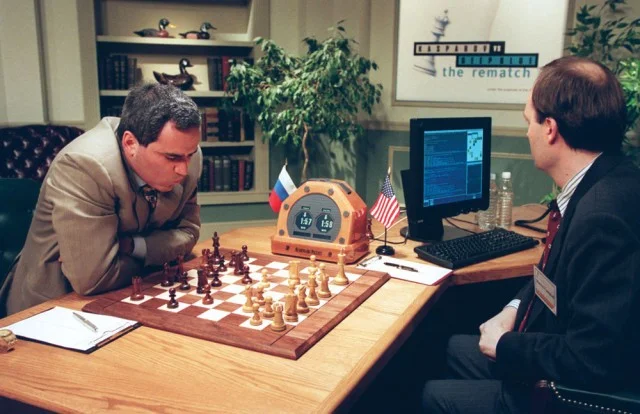 World chess champion Garry Kasparov playing IBM's Deep Blue computer in 1997 © AFP