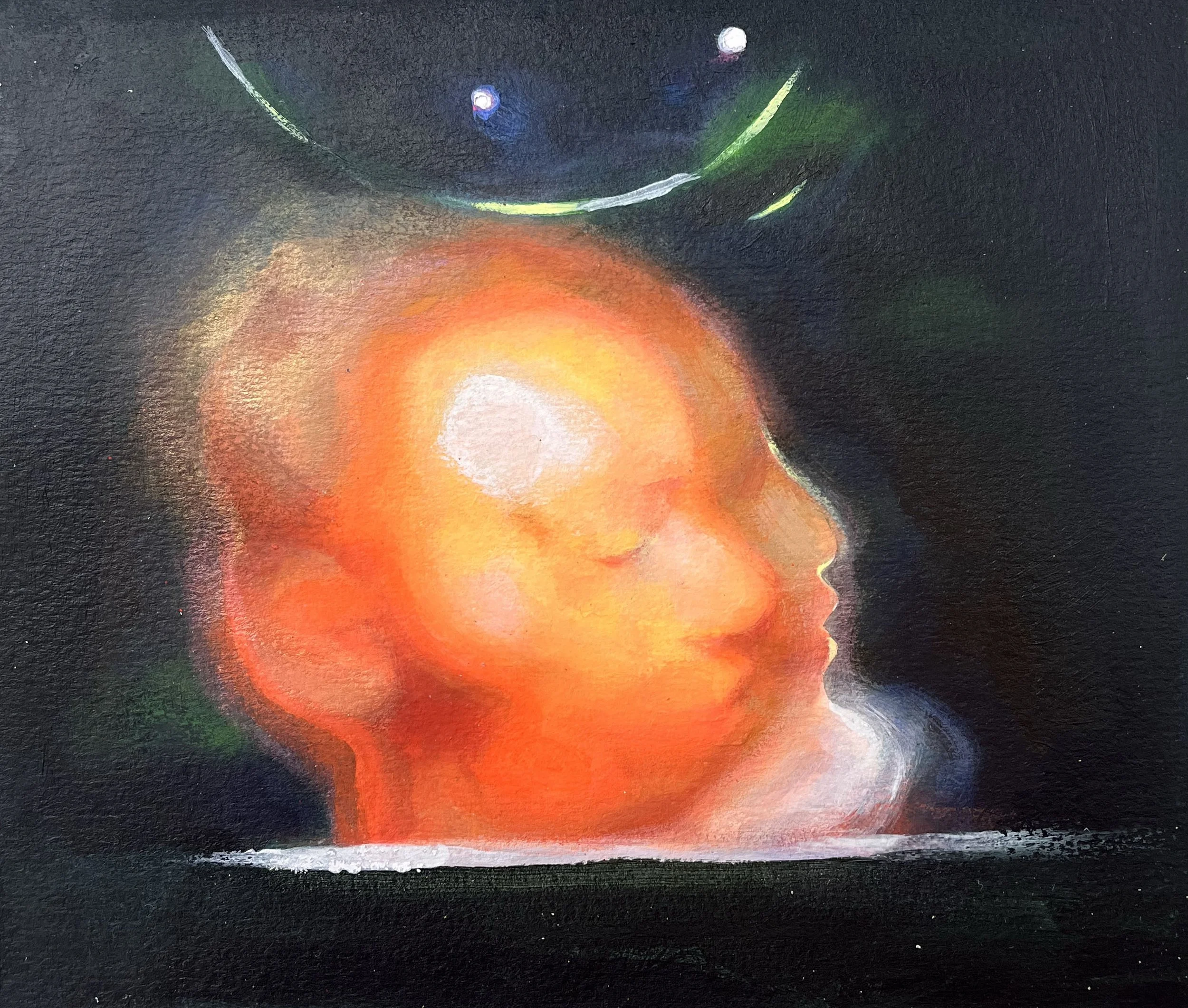 “Doubles” 
Acrylic on paper 
20 x 18cm 
2025