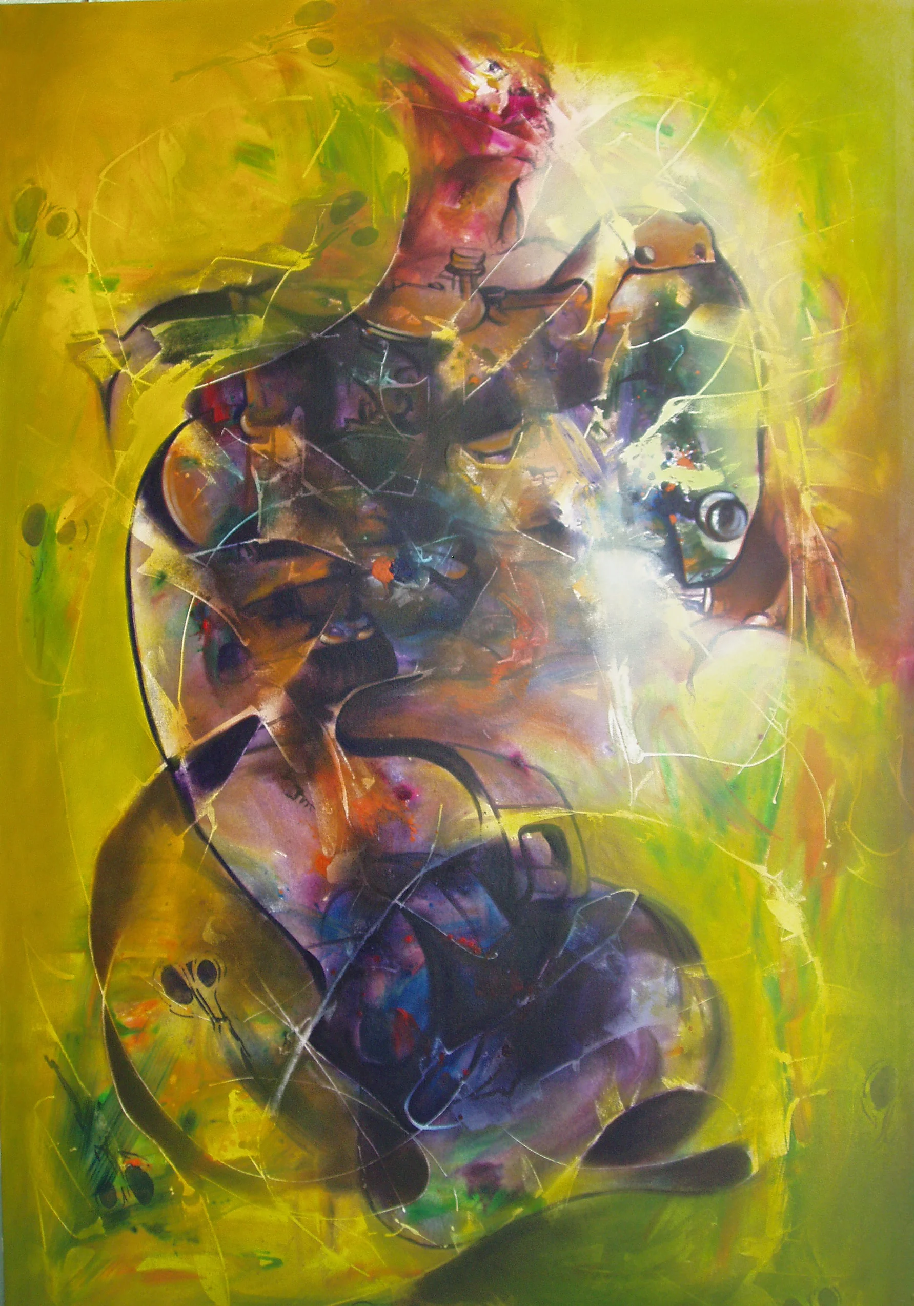 ""Inevitable Sigh"- mixed media, 75x50"
