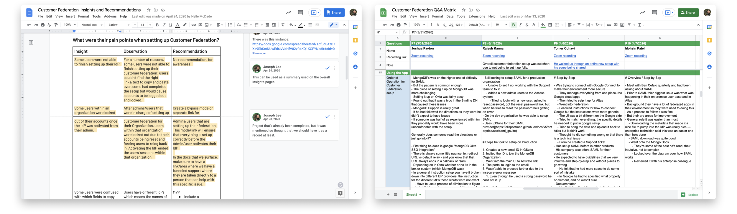 Insights and trends from user research