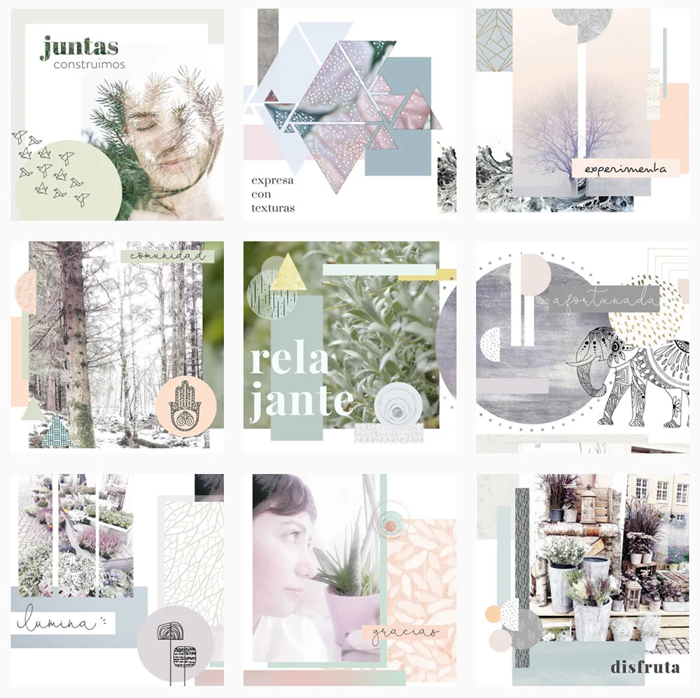 Myri, de Visualnordic , edita sus imágenes para hacer montajes de fotografías, ilustraciones y textos.