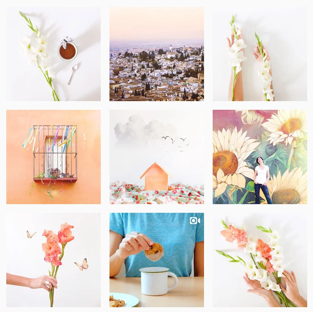 Un vistazo de mi cuenta en Instagram, Visual Bloom .