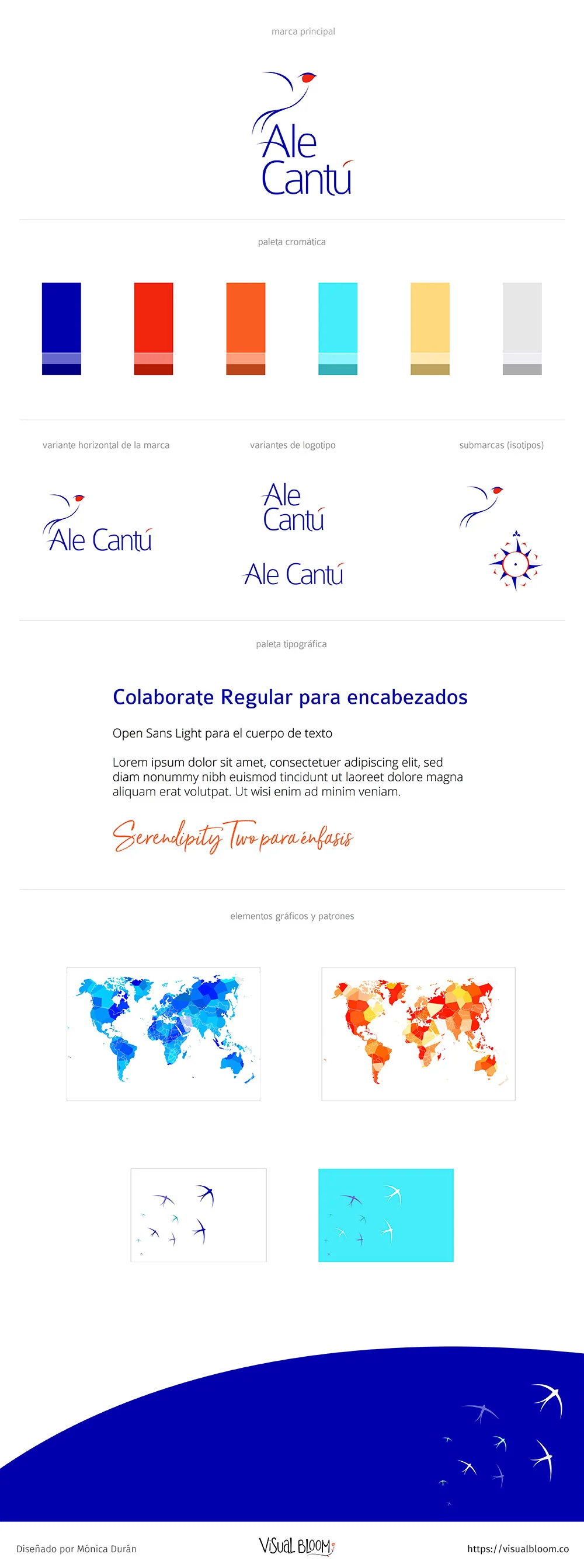 Brand Board para el diseño de identidad de la marca personal de Ale Cantú Coach. Diseñado por Mónica Durán de Visual Bloom.