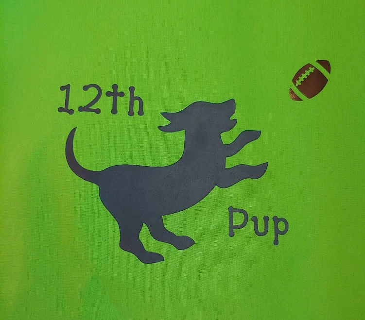 12 pup on lime tote.jpg