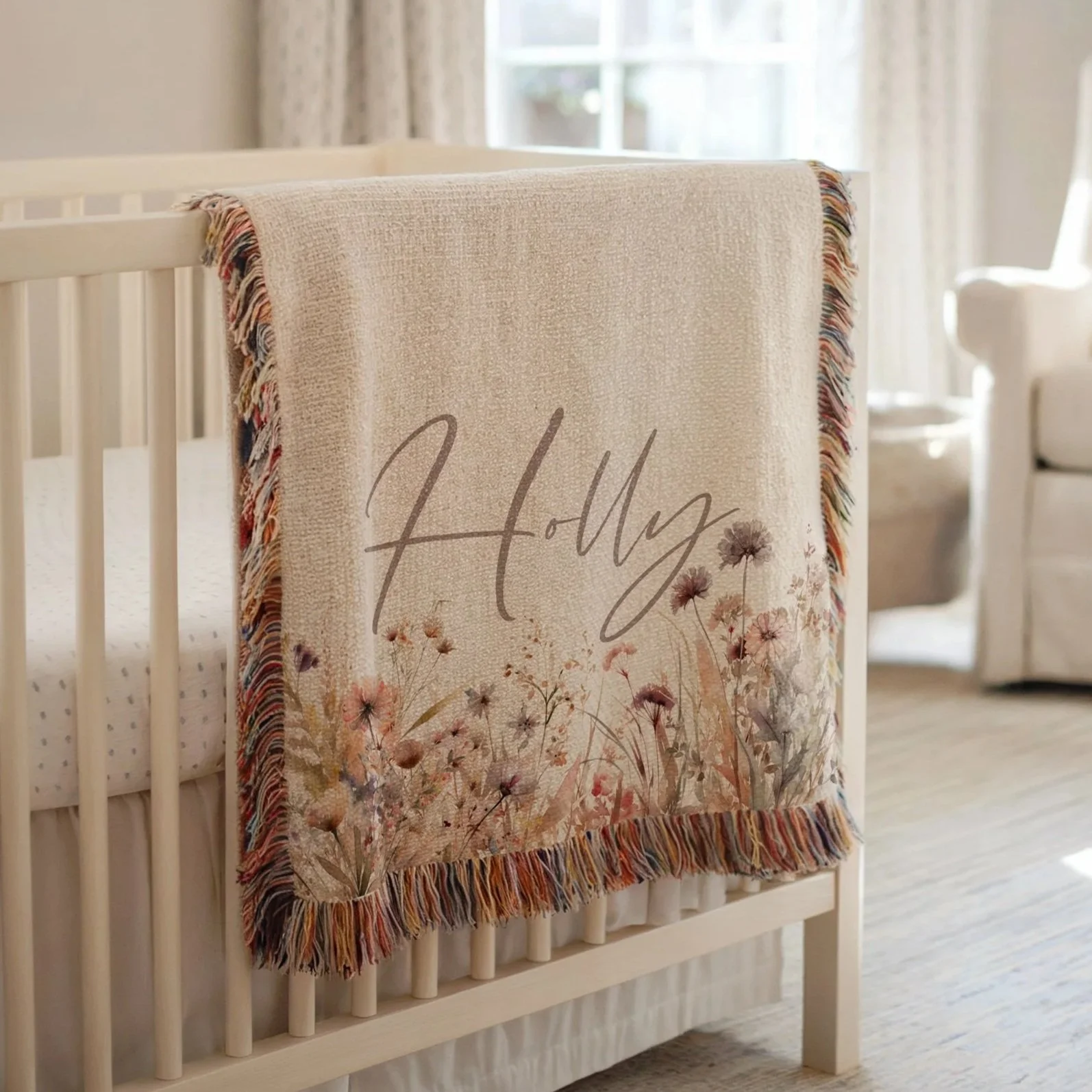 Wildflower Whimsy: Heirloom Knit Baby Blanket