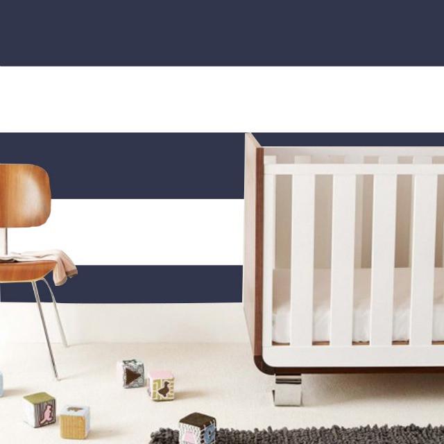 Navy striped wall