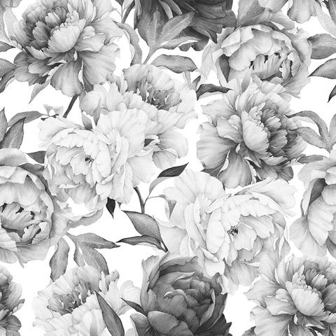 black and white floral wallpaper