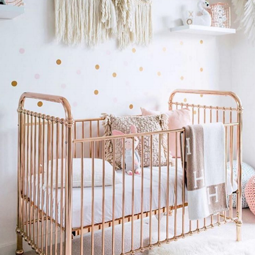 gold crib nursery