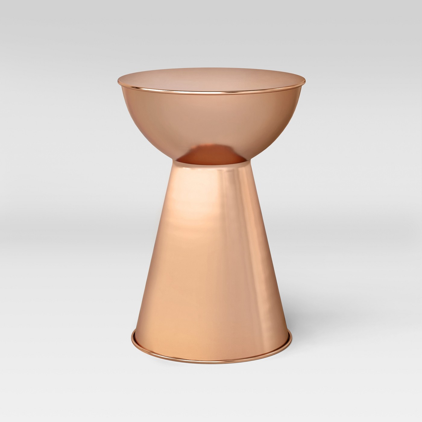 copper hourglass side table