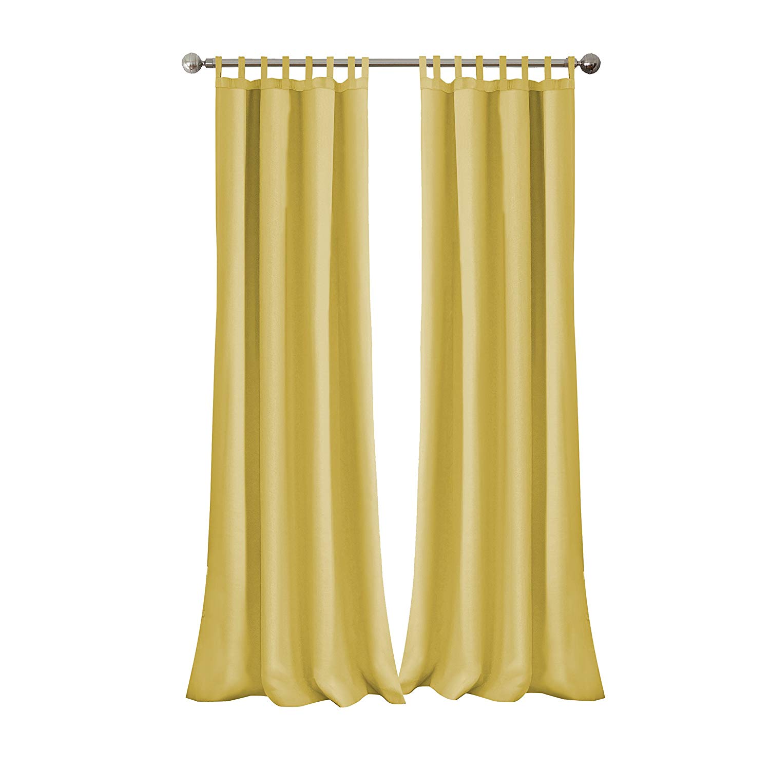 yellow curtain panels