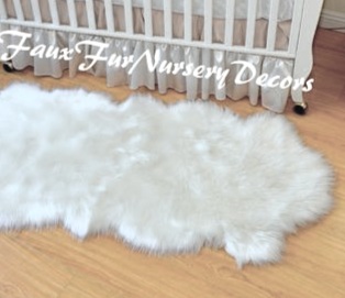 faux sheepskin nursery rug