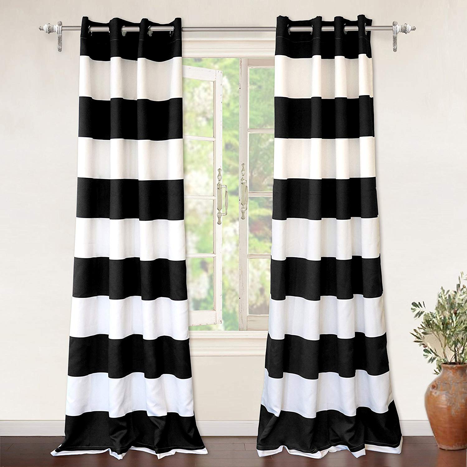 black and white nursery curtains